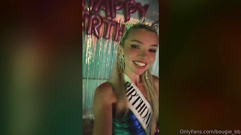 Brie Belle Teen Masturbation Fantasy Double Stuffed on Birthday