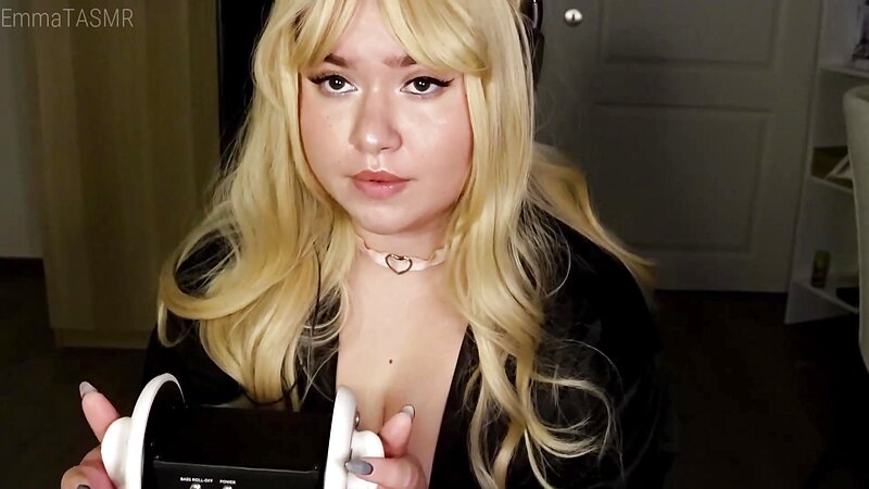 EmmaTASMR ASMR Wet Licking and POV Blowjob with Eye Contact and Jerking Off 3DIO