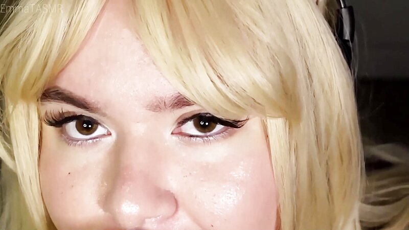 EmmaTASMR ASMR Wet Licking and POV Blowjob with Eye Contact and Jerking Off 3DIO