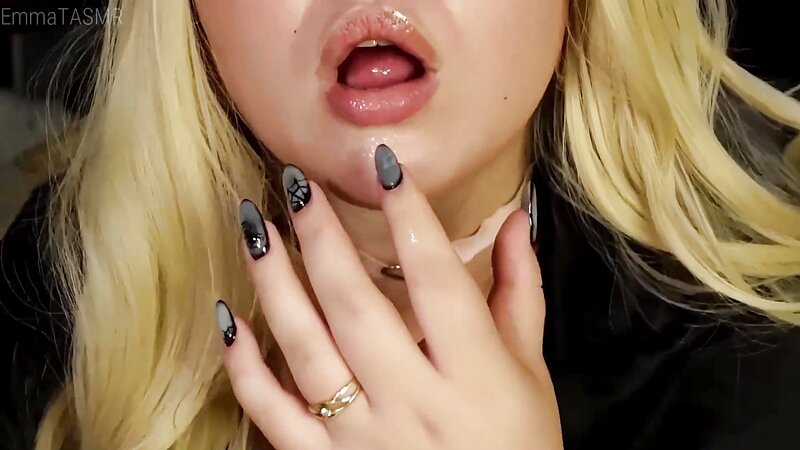 EmmaTASMR ASMR Wet Licking and POV Blowjob with Eye Contact and Jerking Off 3DIO