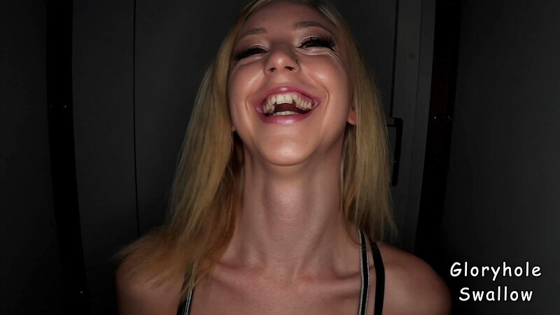 Gloryhole Swallow - Gretchen's 1st Visit