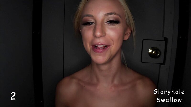 Gloryhole Swallow - Gretchen's 1st Visit