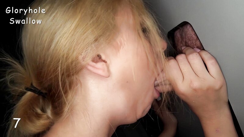 Gloryhole Swallow - Gretchen's 1st Visit