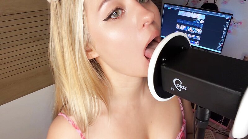 Simka ASMR - Licking in Pink Dress
