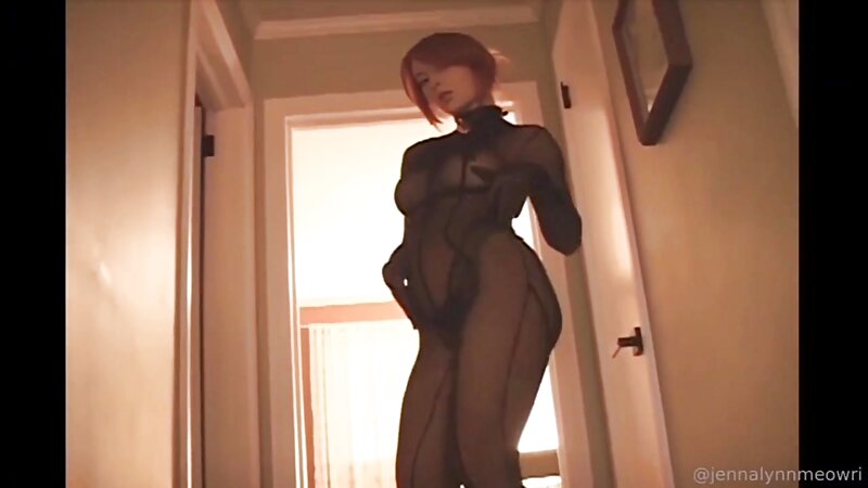 Jenna Lynn Meowri & Elise - Black Mesh Catsuit | Retro Style Video