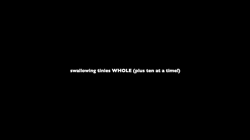 Sydney Harwin - Swallowing tinies WHOLE (plus ten at a time!)​