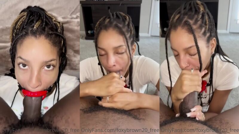 Foxy Brown Gives BJ And Gets Her Face Full Of Cum