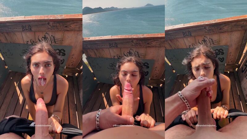 Brenda Trindade Enjoys Giving A Blowjob At The Beach