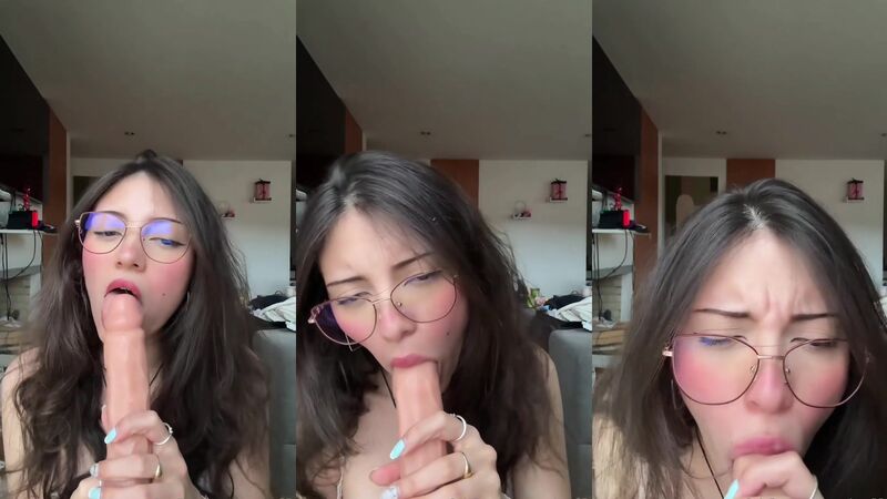 Angela_5_5 Enjoys Sucking Her Dildo