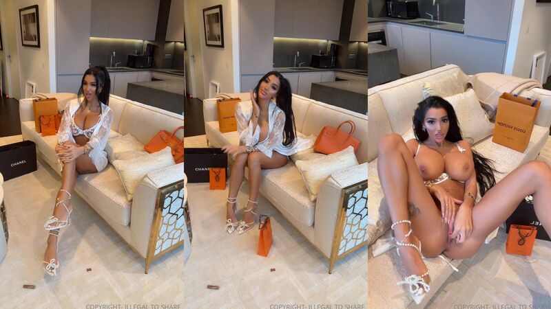 Chloe Khan Rubs Her Pussy On The Couch