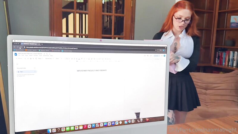Naomi Hughes - Big titty coworker forgot to wear panties then says NO to CONDOMS