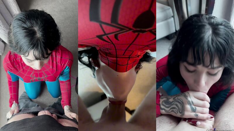 Lems7 Gives Head In Her Spidey Suit