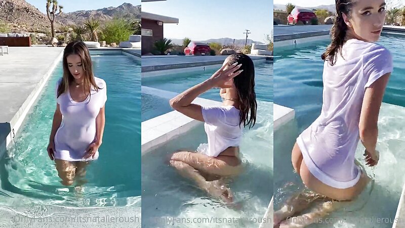 Natalie Roush Nude in Wet T-shirt Showing Boobs