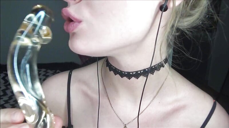 Peas And Pies Sensual Sucking a Glass Dildo