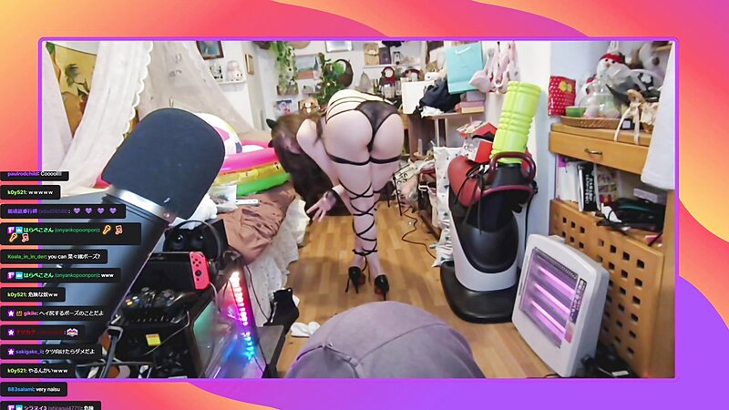 Twitch Streamer Naked Asian Lingerie Booty Teasing