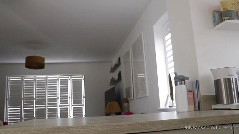 Florescent Explicitly Eating on Kitchen Counter