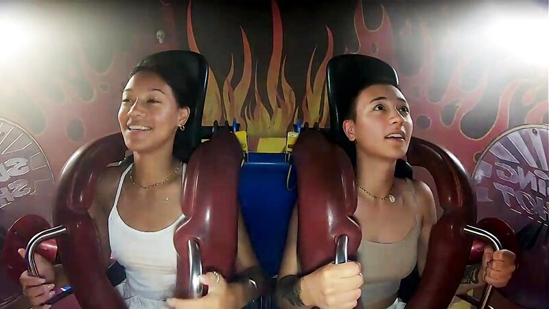 Girls Horny Tits Popping Out on Rollercoaster
