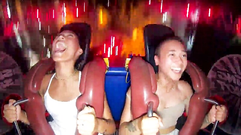 Girls Horny Tits Popping Out on Rollercoaster
