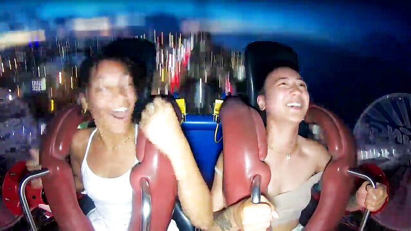 Girls Horny Tits Popping Out on Rollercoaster