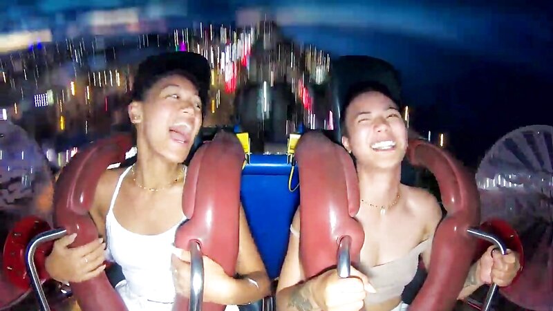 Girls Horny Tits Popping Out on Rollercoaster